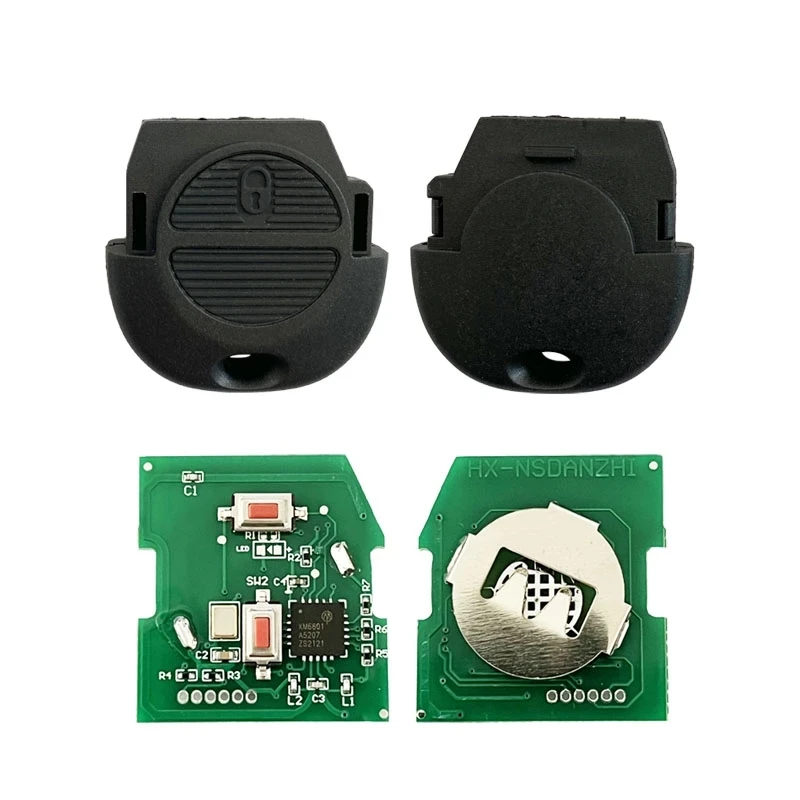 Custodia Portachiavi Auto In Pelle Marrone Per Nissan: Almera, Juke, Qashqai, Micra, Navara, Leaf, X-Trail E Altri Modelli, Copertura Totale Con Cuciture A Mano - 2