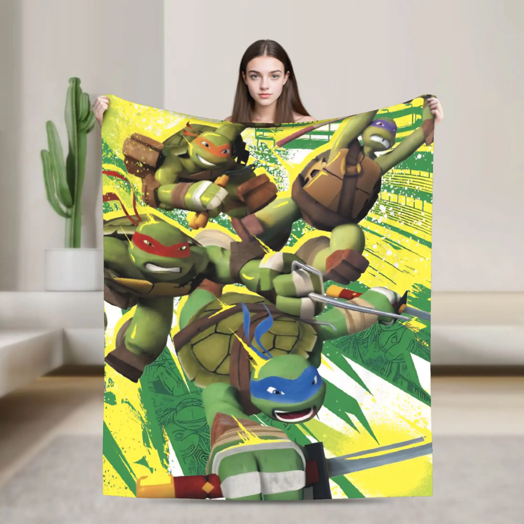 Warm Soft Blanket Picnic TMNT Game  Bedding Throws  Flannel Bedspread For Bedroom Comfortable Sofa Bed Cover
