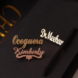 Personalized Custom Name Collar Pin Brooch Text Logo Badges Stainless Steel Ladies Brooches for Women Jewelry Gift