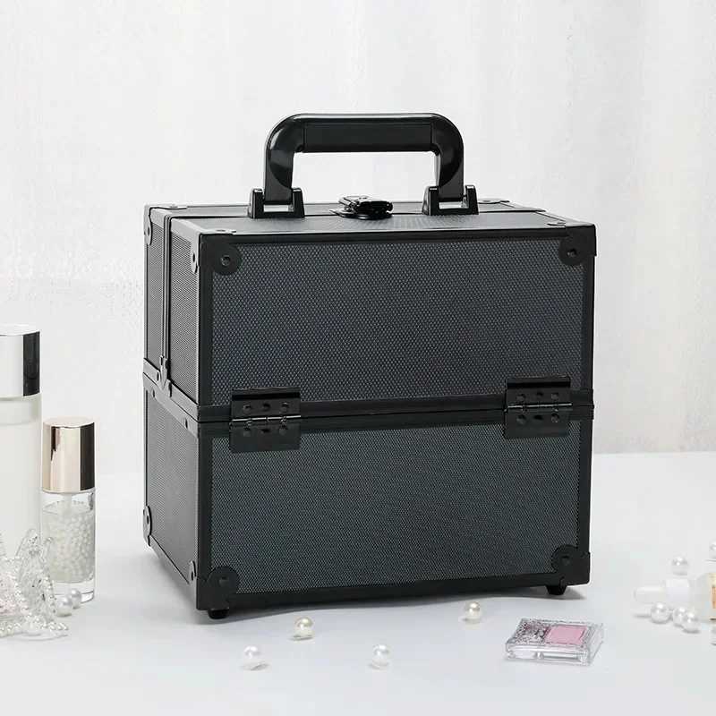 Large Capacity Three-Layer Aluminum Alloy Makeup Artist Tool Tattoo Cosmetics Nail Art Storage Box Beauty Pure Color_voghion.com