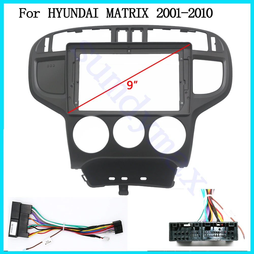 

9-дюймовый Android радиоприемник Dask, комплект панели для HYUNDAI MATRIX 2001-2010, двойная din Автомобильная панель, облицовка