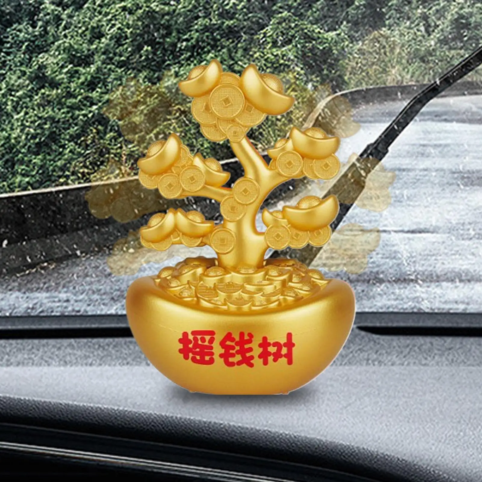 대시보드 액세서리 태양광 충전 흔들리는 돈나무 디자인 귀여운 대시보드 자동차 액세서리 트레일러 RV 트럭 세단 픽업용