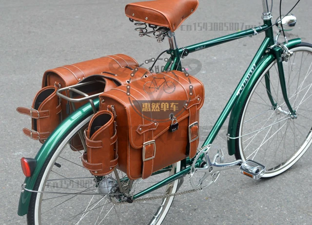 SENQI Retro Bicycle Rack Bag Leather Rear Rack Bike Bags Robust