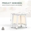 Shower Bench for Inside Shower - White Shower Stool Waterproof - Spa Bathroom Seat Chair with Handle, Storage Shelf, Adjustable 3