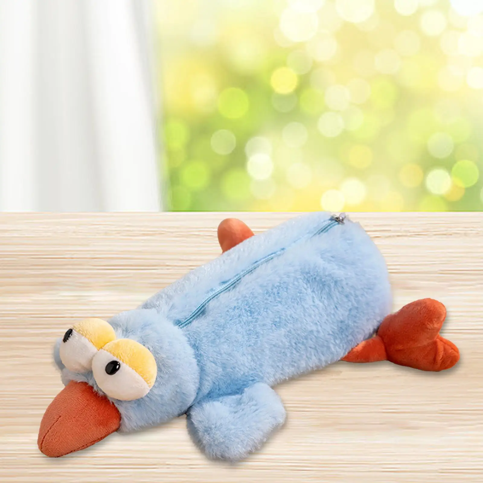 Plush Pencil Case Big Eyes Bird Appearance Stationery Organizer Cosmetic Bag