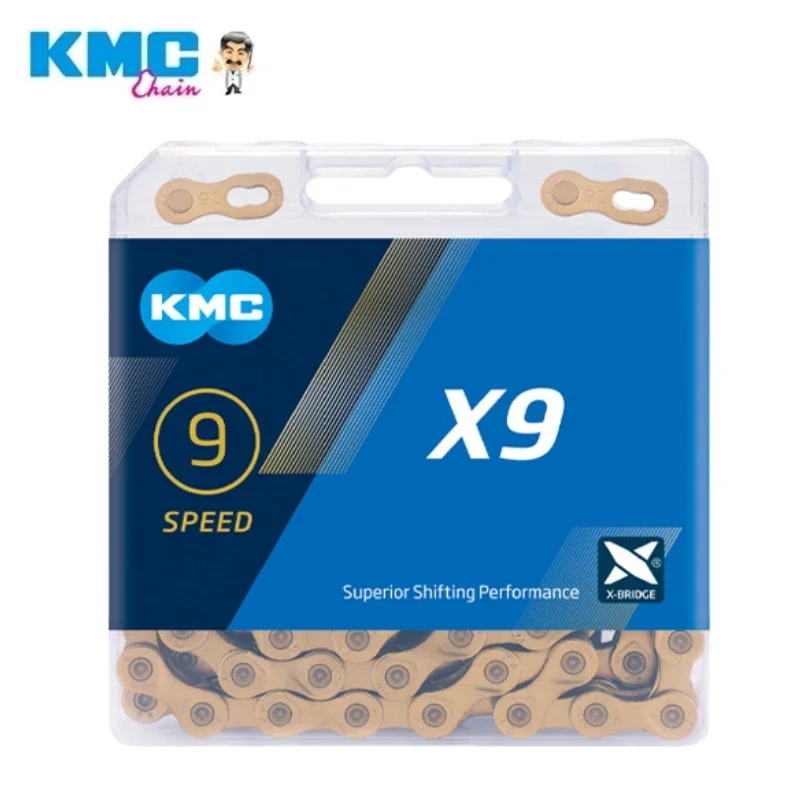 Bicycle Chain bicycle chains KMC Bike Chain X9 X9SL MTB Road Bicycle Silver Black Silver Gold Chain 9Speed Bike Curren for Shimano SRAM Parts