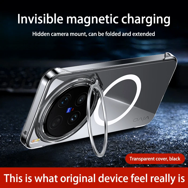Luxury Magnetic Transparent Phone Case with Ultra Lens Protection and Magsafe Compatibility
