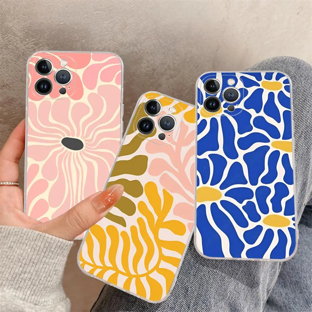 Elegant Abstract Flower Market Clear Phone Case - Soft TPU Cover