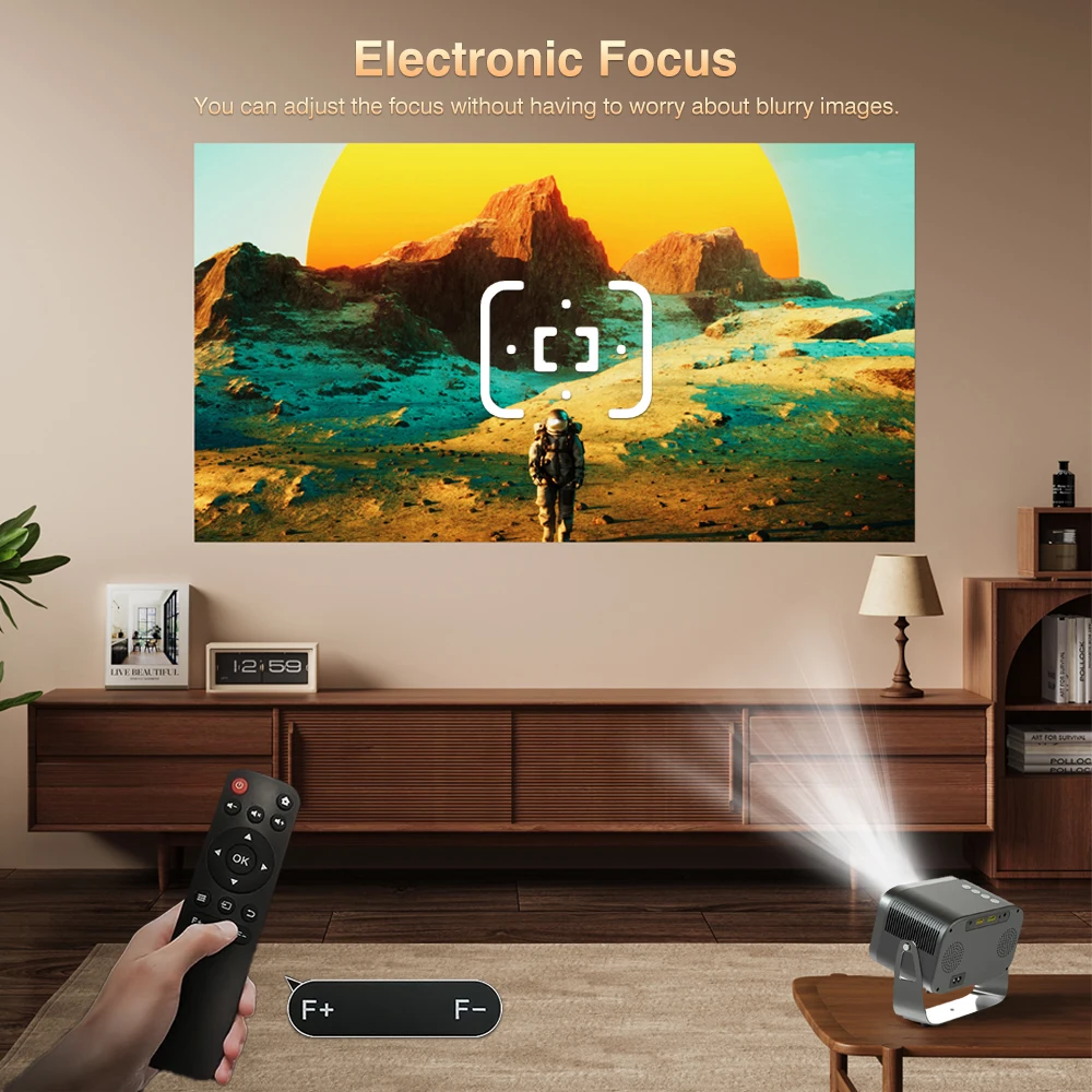 Touyinger HY320 Mirror Version Semi-enclosed same screen Wi-Fi portable 360&deg; rotating 1080P home theater projector