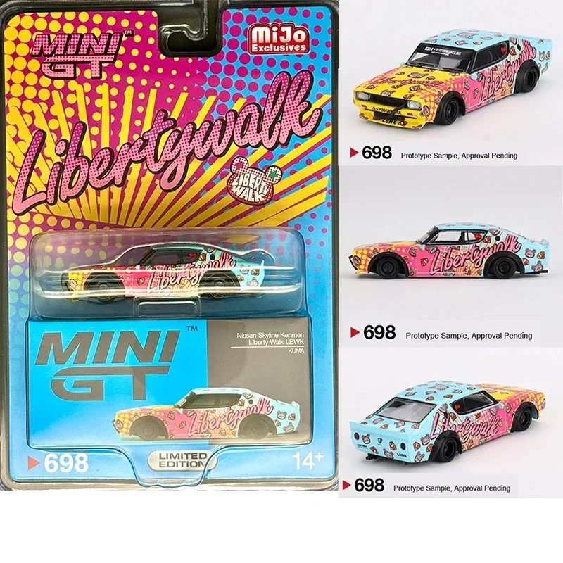 In Stock MINIGT 1:64 LBWK Skyline Kenmeri KUMA KPGC110 LBWK R35 35GT-RR Diecast Car Model Toys 2