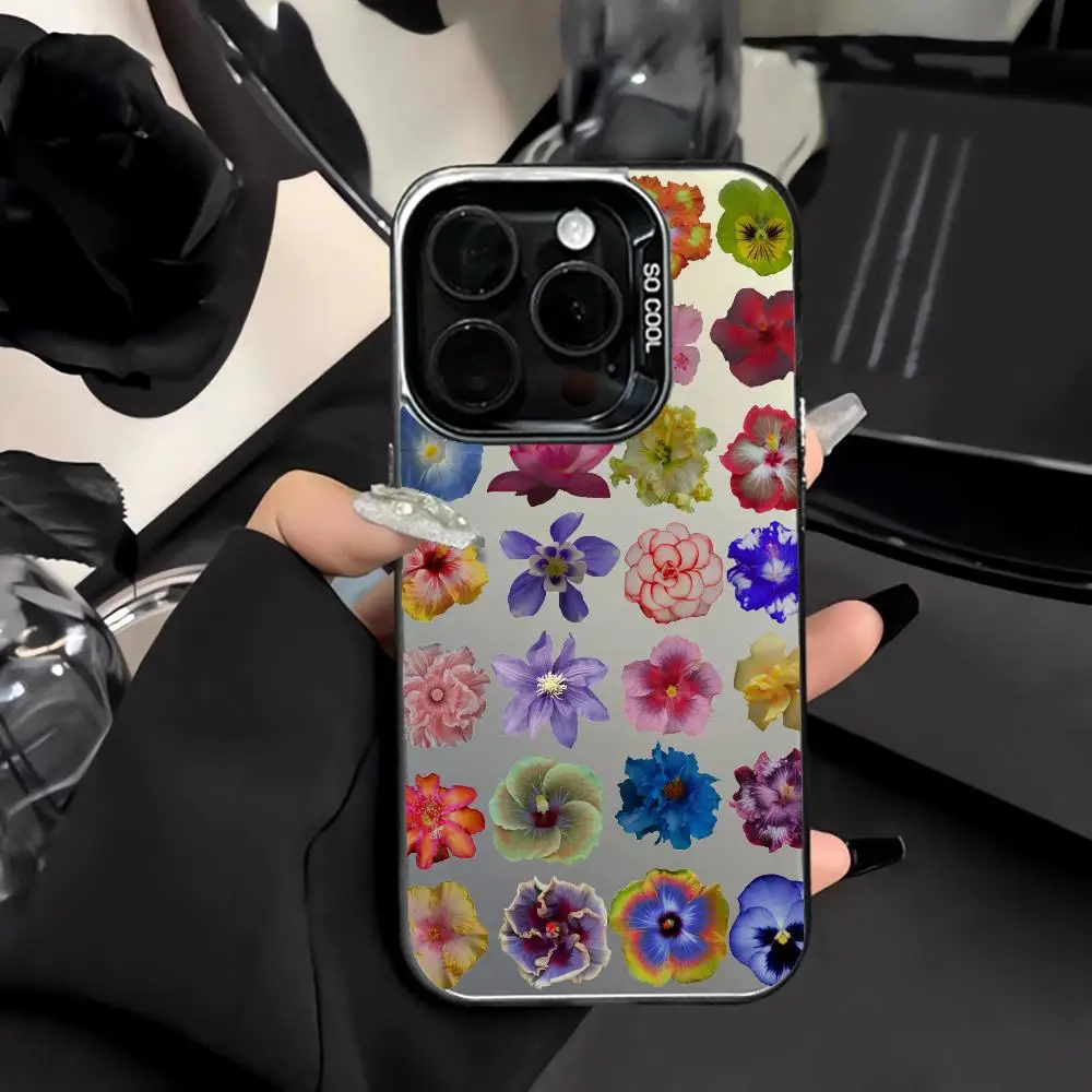 Flowers Series Design Mobile Phone Case Shockproof and Anti Slip Frosted Suitable for iPhone 16 15 14 13 12 11 Pro Max Plus Mini 1