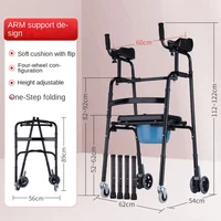 Folding Standard Platform Walker with 5’’ Wheels Removable Padded Armrests 300lbs with Arm Support for Senior Handicap Disabled 2