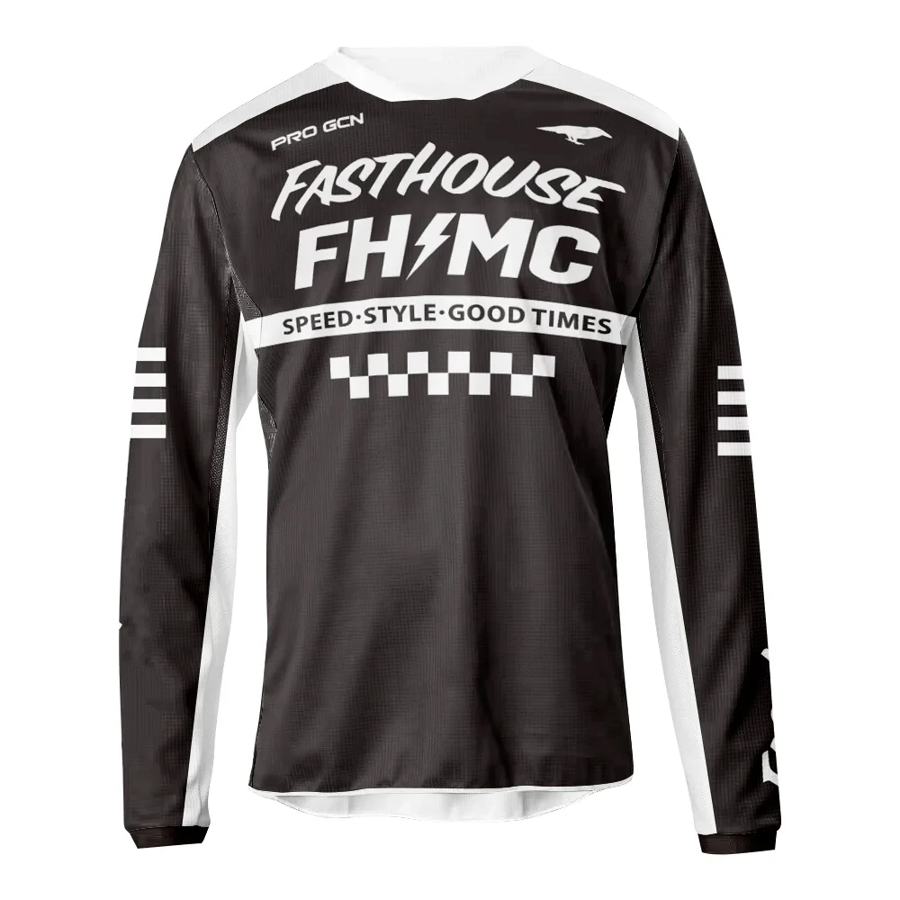 thumbnail image 1 of Camiseta de verano para hombre, transpirable, de manga larga, para ciclismo de montaña o de carretera, de secado rápido, 1 of 5