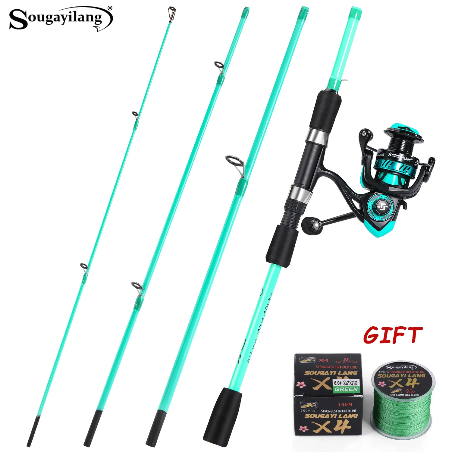 Description Picture 5 of itemSougayilang Lure Rod Spinning Reel Set 4 Sections Ultralight High Carbon Rod 5.2:1Gear Ratio Fishing Reel with Free Fishing Line
