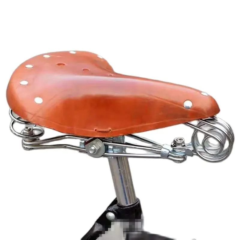 本物の革製自転車サドル,ヴィンテージ象,春,サドル,折りたたみ式,g11