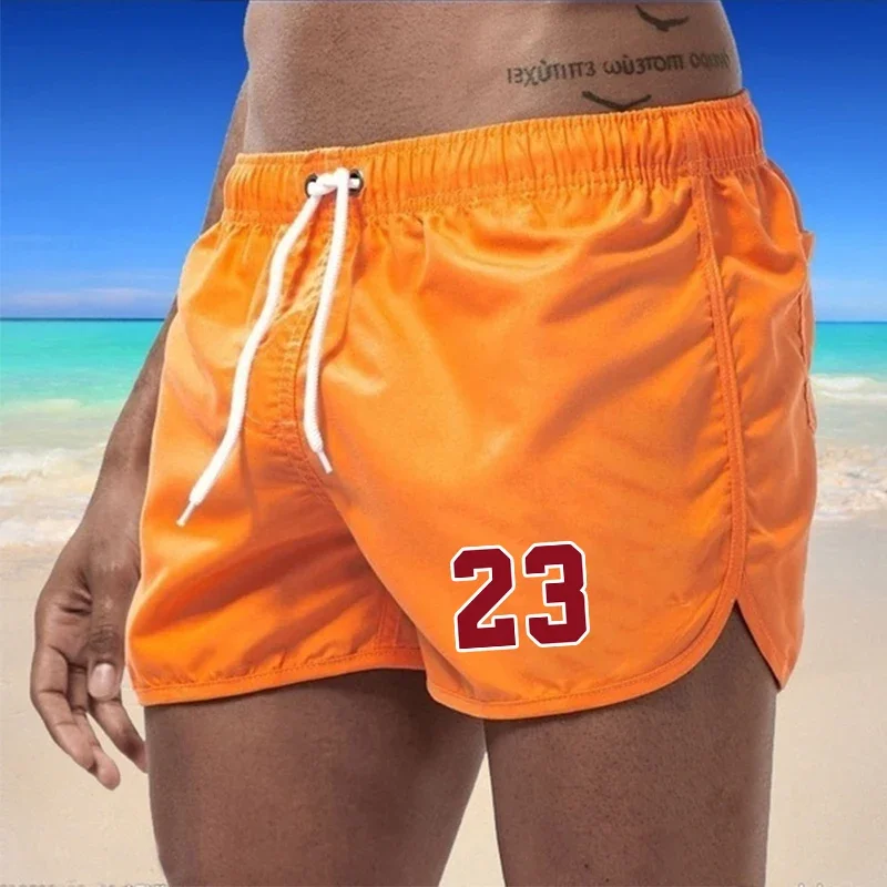 Swimwear Summer Swimming Trunks Pockets Sports Shorts Men Quick Dry Surfing Men's Beach Shorts Beachwear 2024 Breathable Male 3