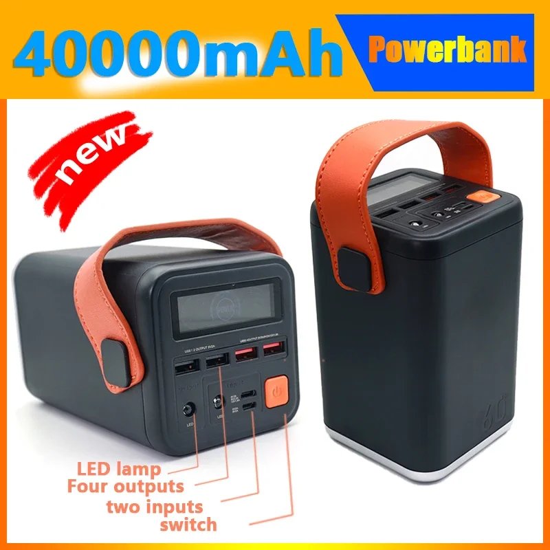 

40000mAh Power Bank Powerful Large Capacity External Spare Battery Fast Charging Powerbank 40000mAh Powerbank For iPhone Xiaomi