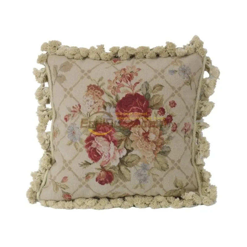 

Needlepoint floss pillow national hand woven pillows Renaissance neoclassicism