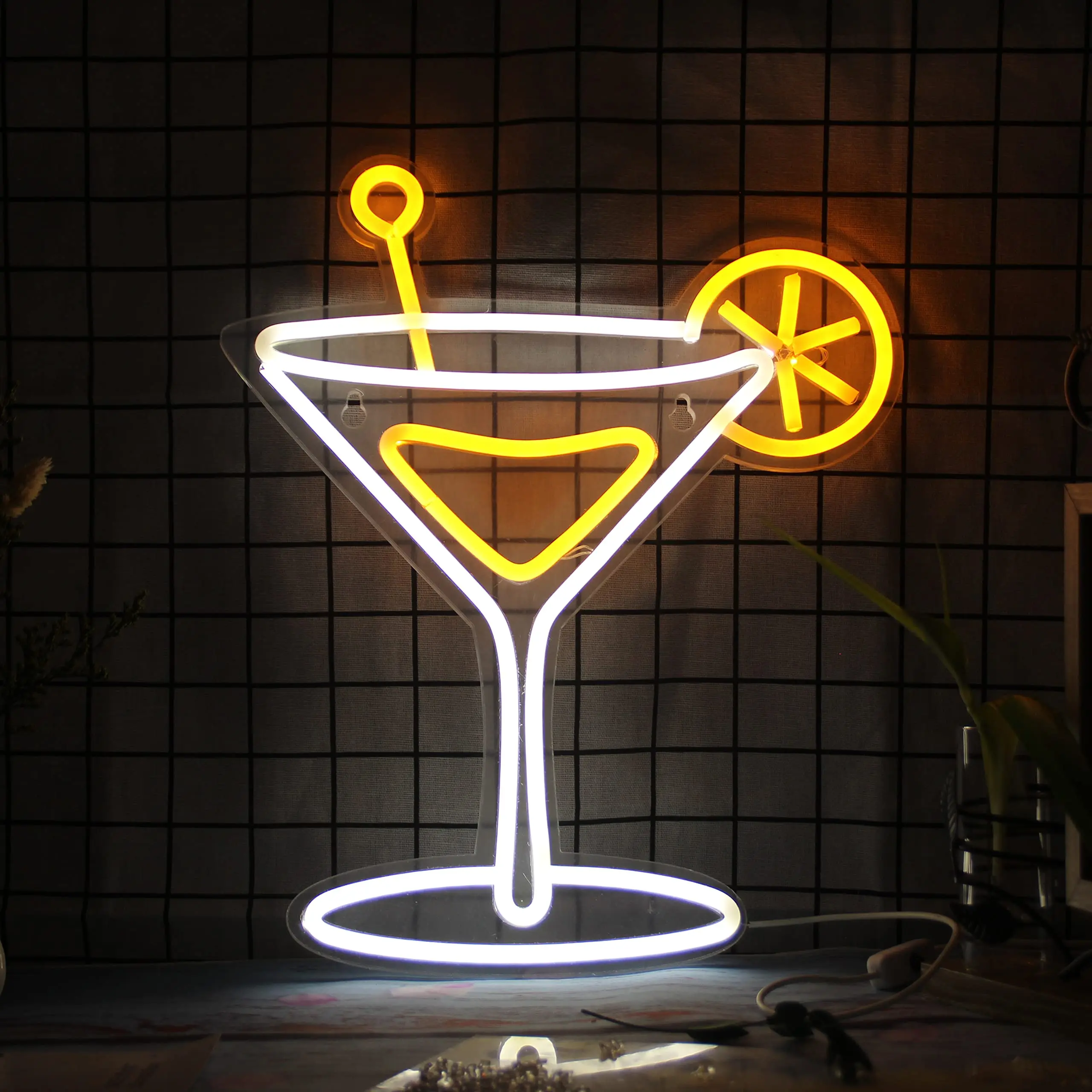 

Cocktail Glass Neon Signs LED Lights usb acrylic Cool neon signs for bedroom Wall decor Bar Restaurant Nightclub Valentine's Day