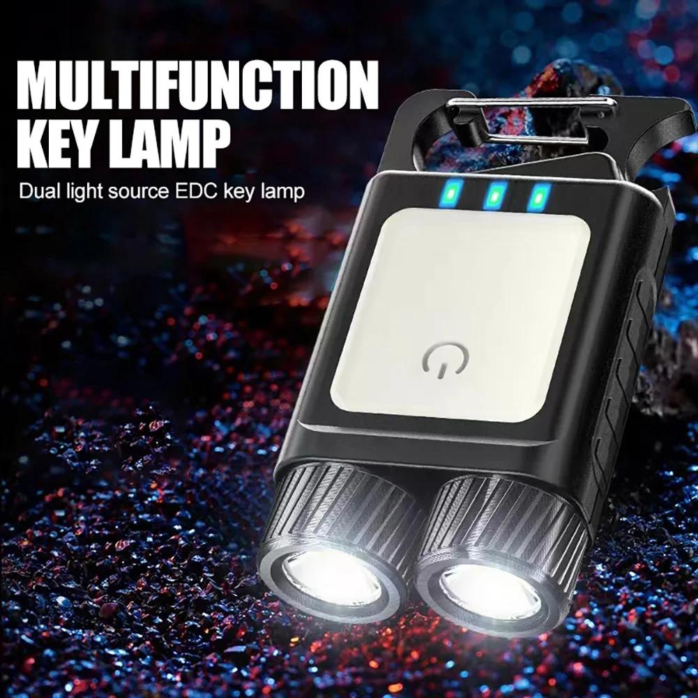 

Миниатюрный светодиодный фонарик COB, ручной Многофункциональный переносной светильник с брелком, USB зарядка, фонарь для экстренных ситуаций, уличный фонарь для работы и кемпинга