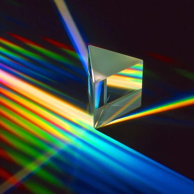 Tanio Trójkątny pryzmat szkło optyczne tęcza siedmiokolorowe światło