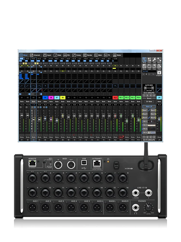 XR18 내장형 트라이 모드 와이파이 라우터 사운드 믹서 디지털 스테이지 박스 디지털 믹서