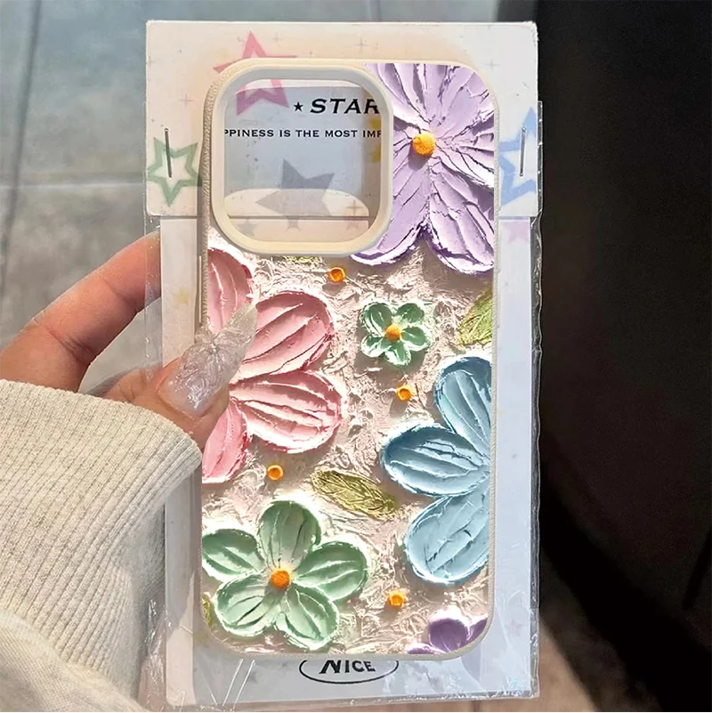 Artistic Oil Painting Flower Silicone Phone Case