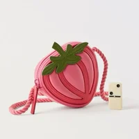 2024 New Children's Bag, Strawberry Bag, Fashionable and Versatile, Cute Mini Coin Purse, Crossbody Small Backpack 1