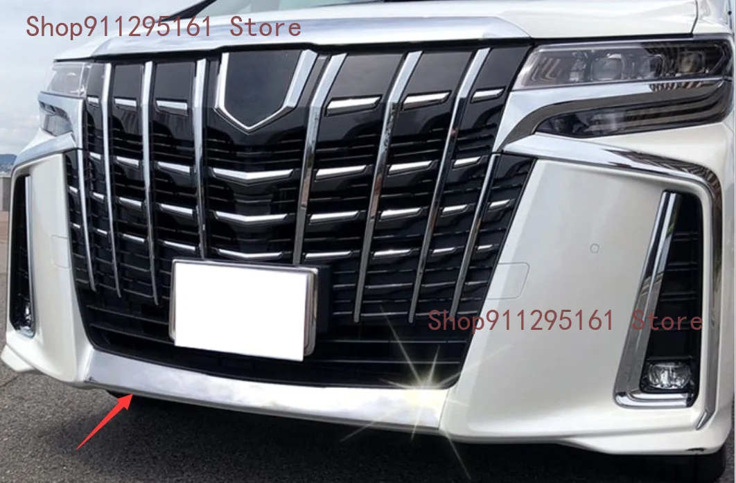 For 2019 Toyota Sport Edition Alphard AH30 Car Accessories Stainless Steel Front Head Bumper Cover Trim Styling