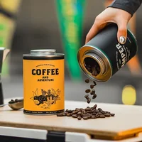 150g/200g Portable Coffee Bean Sealed Jar Camping Tinplate Box Storage Jar Food Grade Fresh-keeping Breathable Iron Jar 1
