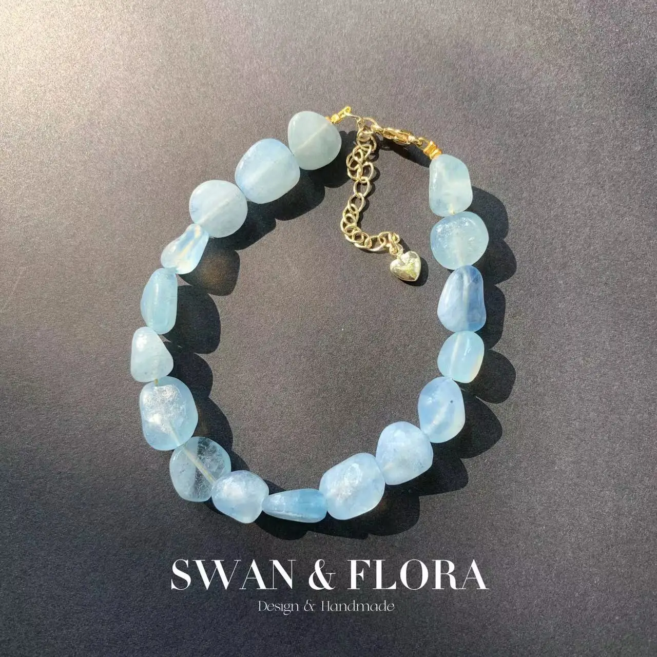 

Natural Aquamarine Bracelet Crystal Bracelet Jewelry Handmade Stones Blue Wholesale Healing Energy Gift Lucky Jewelry