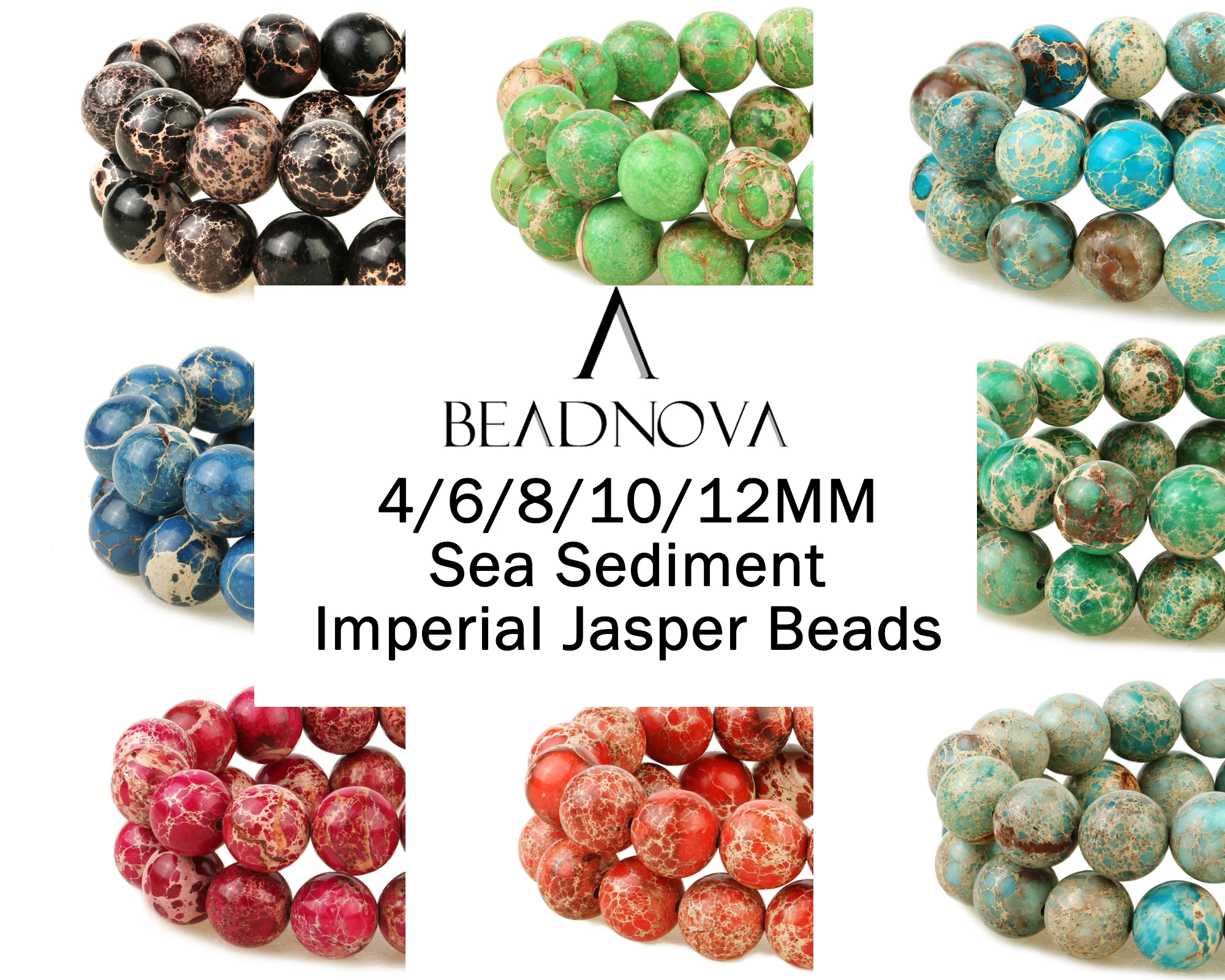 

Sea Sediment Imperial Jasper Round Beads Galaxy Regalite Emperor Ocean Spiritual Healing Stone Purple Blue Green 4-10mm