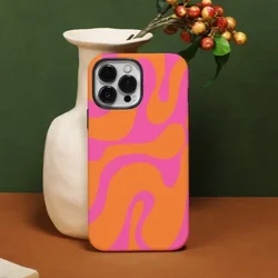 Luxurious Double - Layer Orange Water Splash Phone Case - iPhone 14 Plus (1)