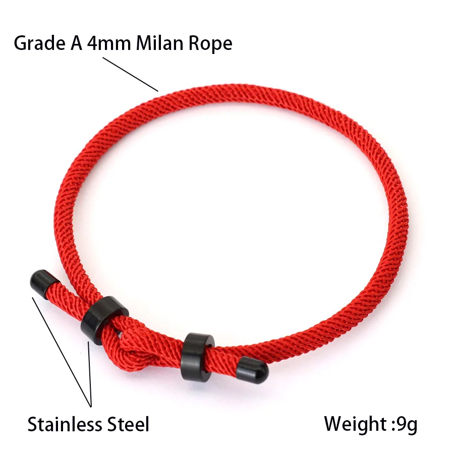 Men Stainless Steel Buckle Adjustable String Bracelet