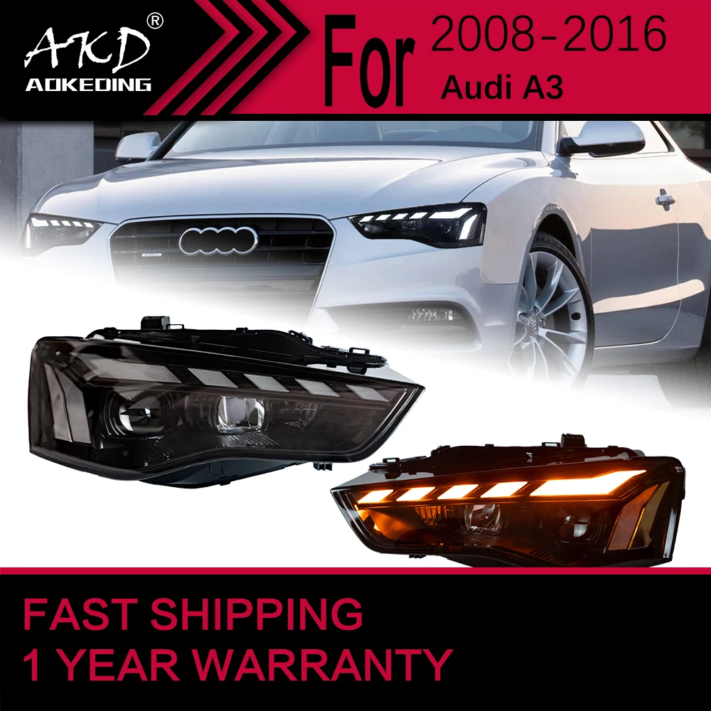 

Car Lights for Audi A5 LED Headlight 2008-2016 A5L Head Lamp Drl Projector Lens Automotive Accessories