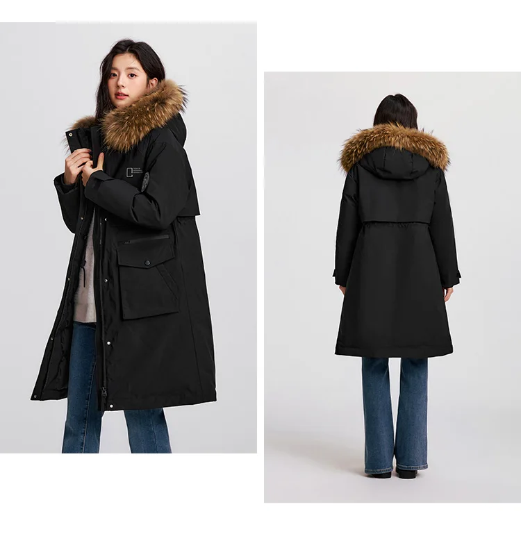 Women Goose Down Jacket | Waterproof Winter Coat with Thermal Insulation & Loose Fit Design