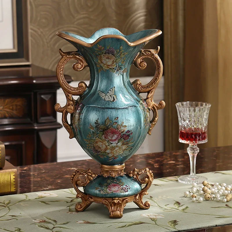European Deluxe Palace Resin Vase Decoration Wood Decoration Home Decoration Crafts Marriage Gift Wedding home decor 3