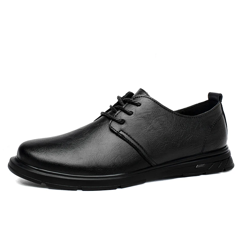 

High End Brand Men's Genuine Leather Shoes Lace Up Office Business Shoes Men's Formal Shoes Commuting Work Shoes Free Delivery