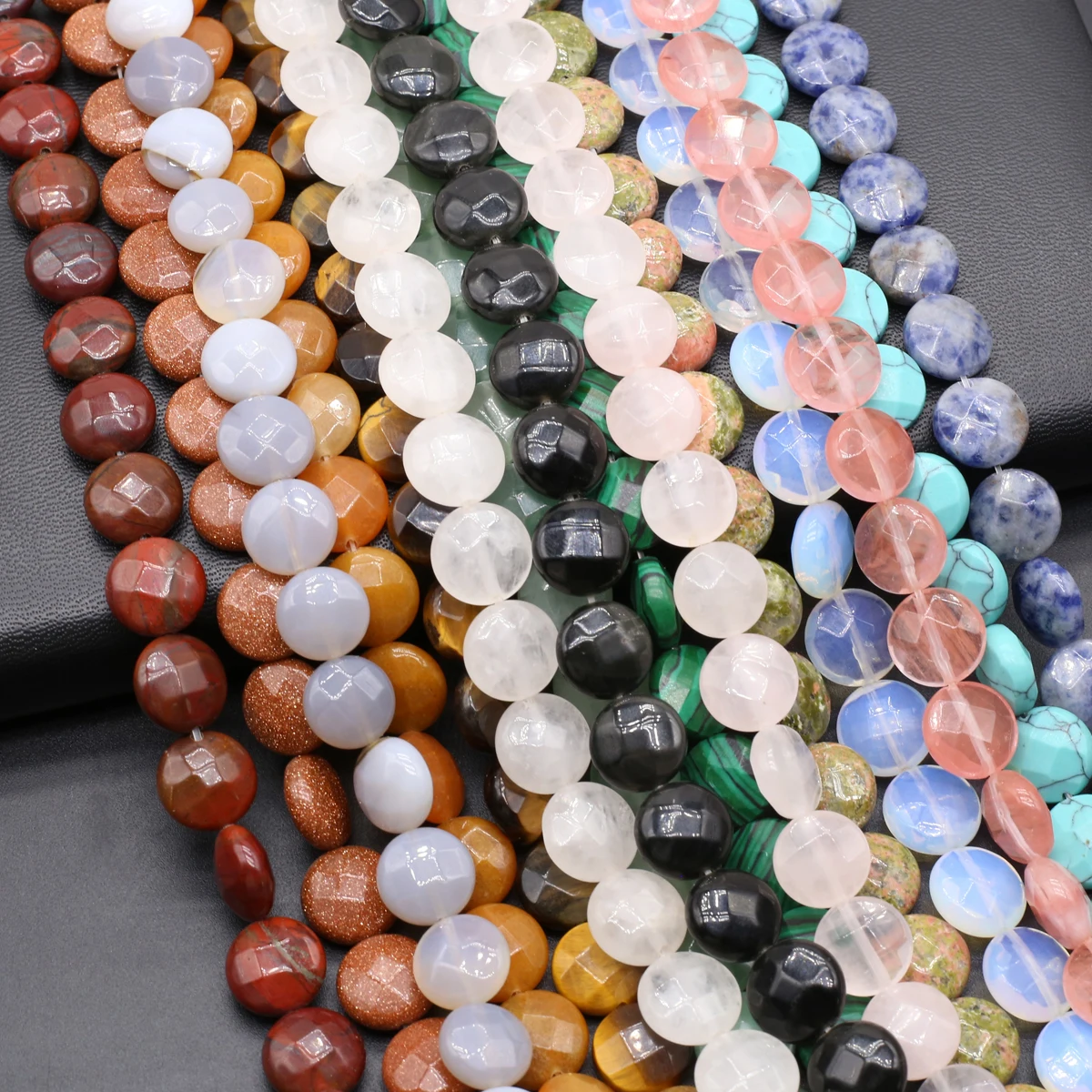 

Natural Stone Beads Gemstone Wafer Shape Isolation Spacing Loose Beads Jewelry Making DIY Necklaces Bracelet Accessories Gifts
