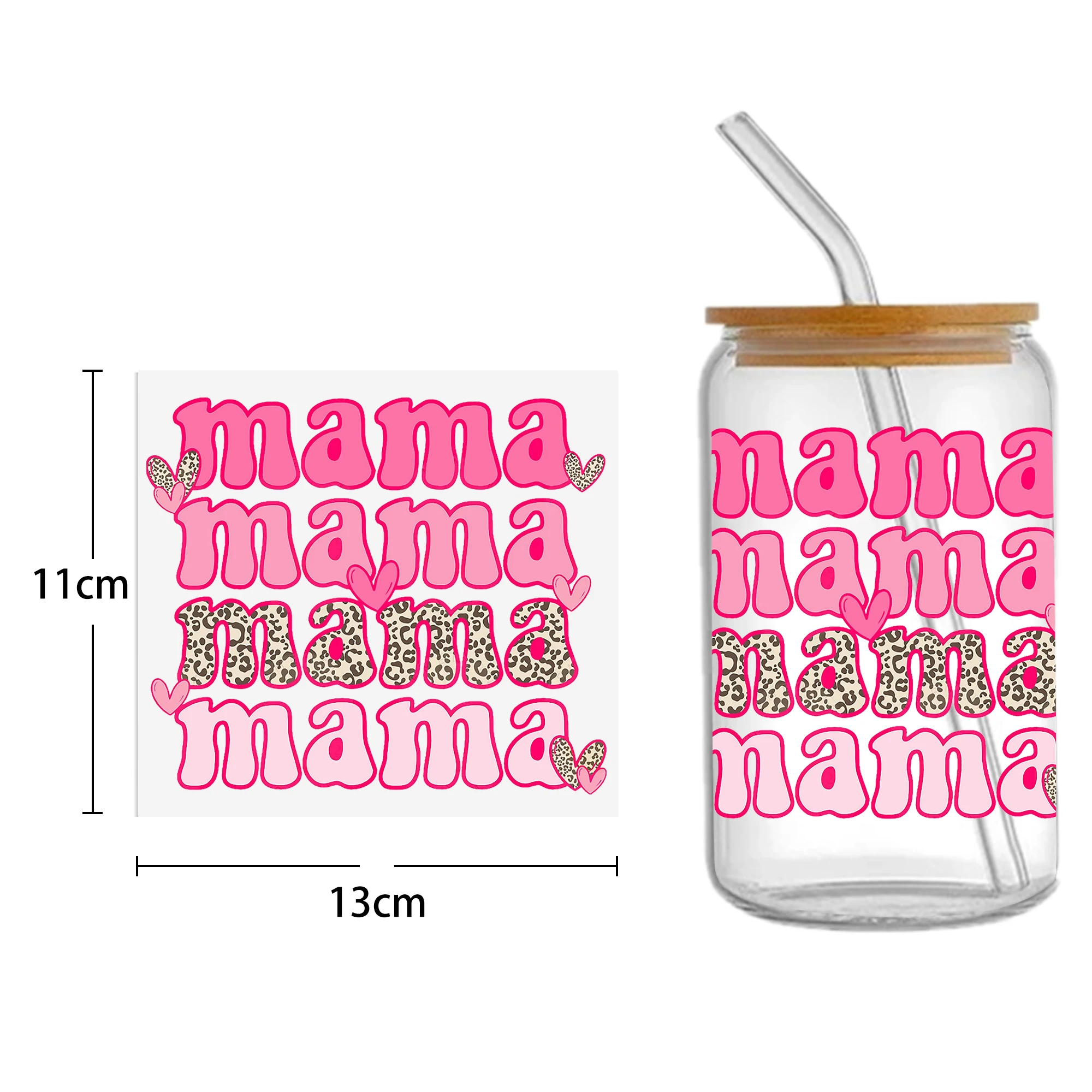 Mama Lightning 16oz DTF Sticker Cups Cool Personalize UV Wrap Transfer Sticker Labels DIY Selfadhesive Waterproof custom labels craft vinyl sticker