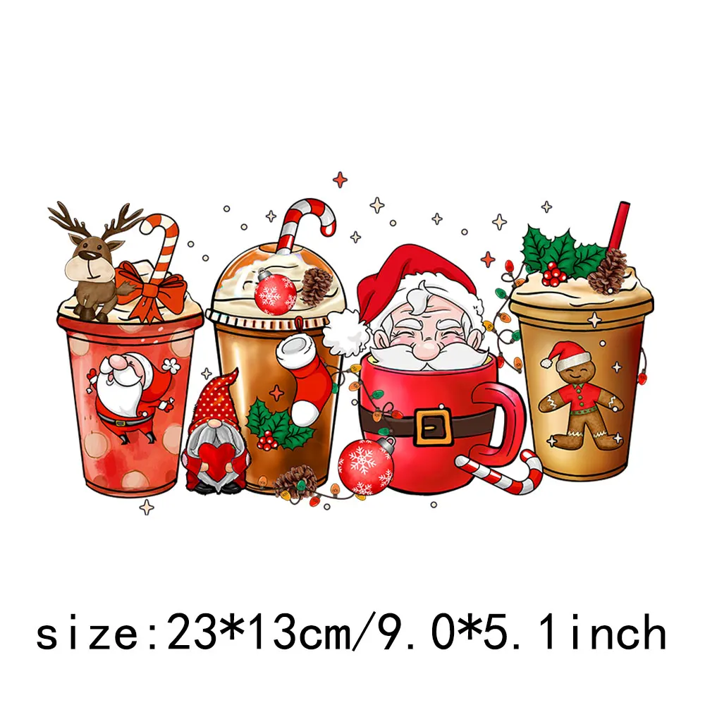 1pc Santa Claus Patch Thermo aufkleber auf Kleidung Wärme übertragung DIY T-Shirt Patches für Kleidung Mode Mädchen Eisen auf Patch – Detail 8