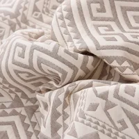 100% Cotton 3 layer blanket summer bed linen Jacquard Blankets bed plaid stitch Coverlet home bedding Bedspread on the bed Sheet 5