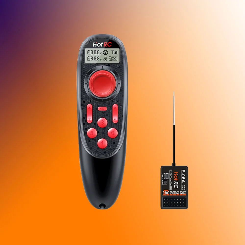 HOTRC DS-600 6CH 2.4GHz Radio System Transmitter Remote Controller  with F-06A Channel Receiver for RC Boat 4