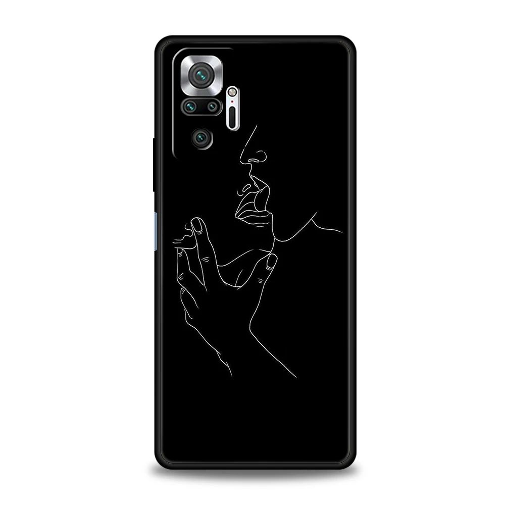 Abstrakte Linie sexy Paar Körper Telefon Fall Abdeckung für Redmi 13c 10c Note 13 12 10 11 Pro plus 7 8t k40 k50 Gaming Pro Soft shell – Detail 7