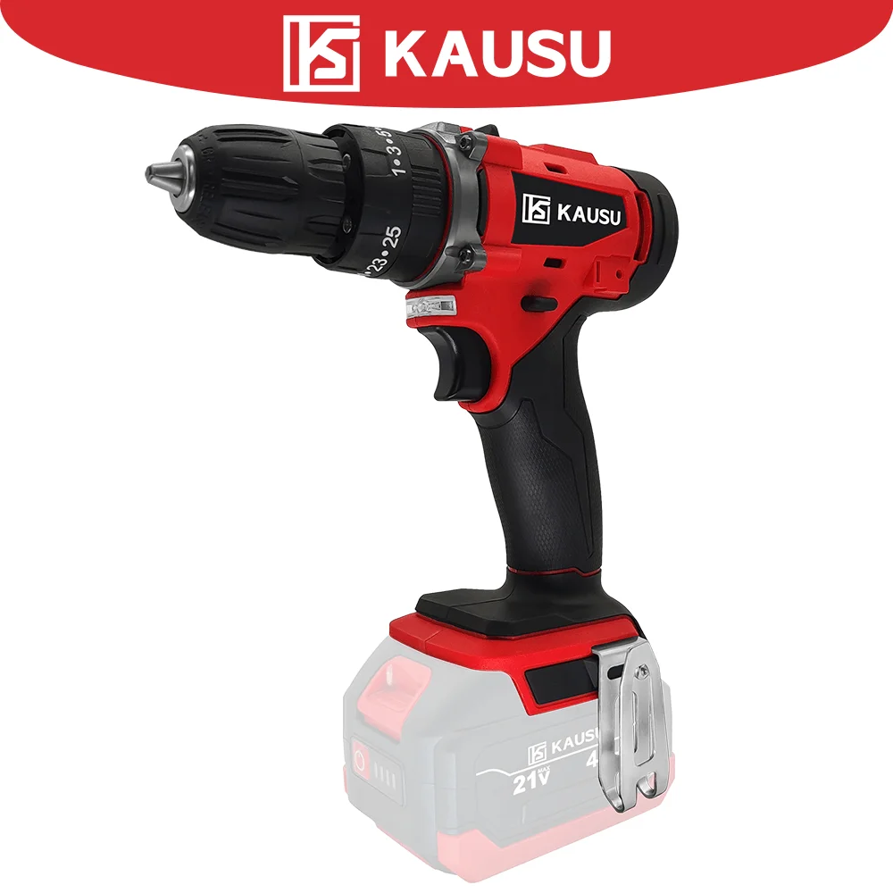 KAUSU Cordless Electric Drill 10mm Portable Driver Drill 3 Function Compact Wireless Power Tools Makita 18V Battery No Battery