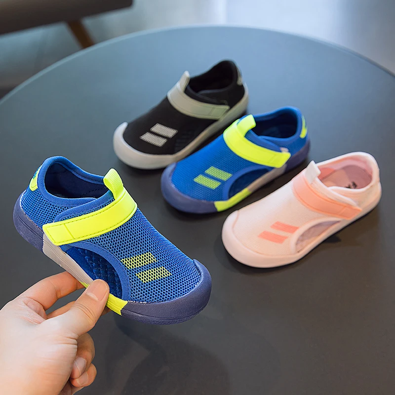 Baby Sports Sandals Fashion Kids Shoes Girls Boys Pu Breathable Mesh Mix Color Anti slip Beach Toddler Sandal Children Shoes