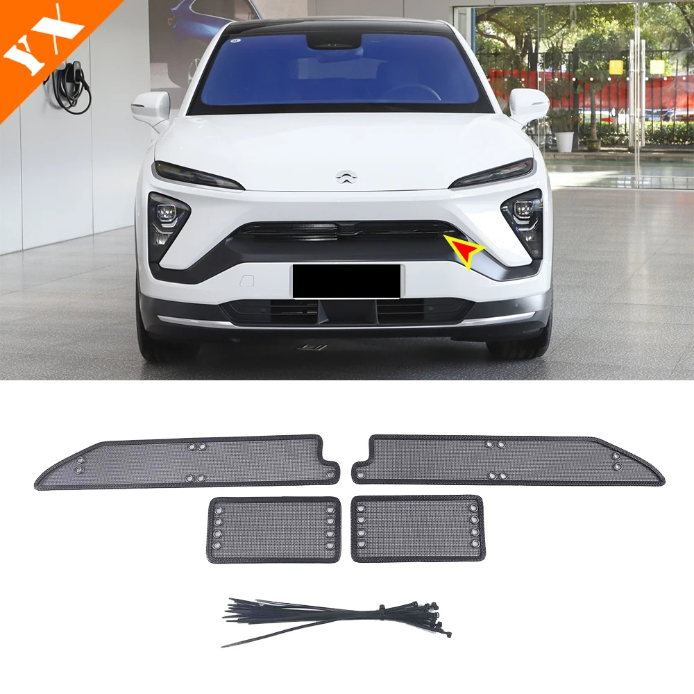 

Stainless Garnish Trim Car Front Grille Anti-insect Net And Dust-proof Net Decor Cover For Nio ES6 EC6 Accessories 2019-2022