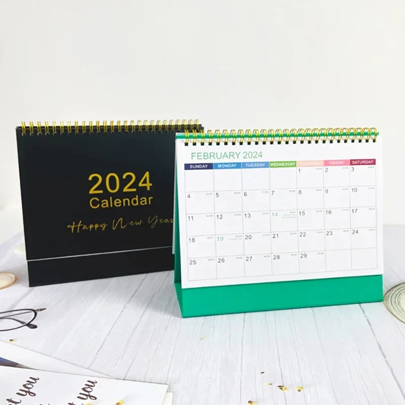 23x19cm Large Desk Calendar 2024 Standing Flip Desktop Calendar Daily  Planning Monthly Calendar For Home Recording Events - AliExpress