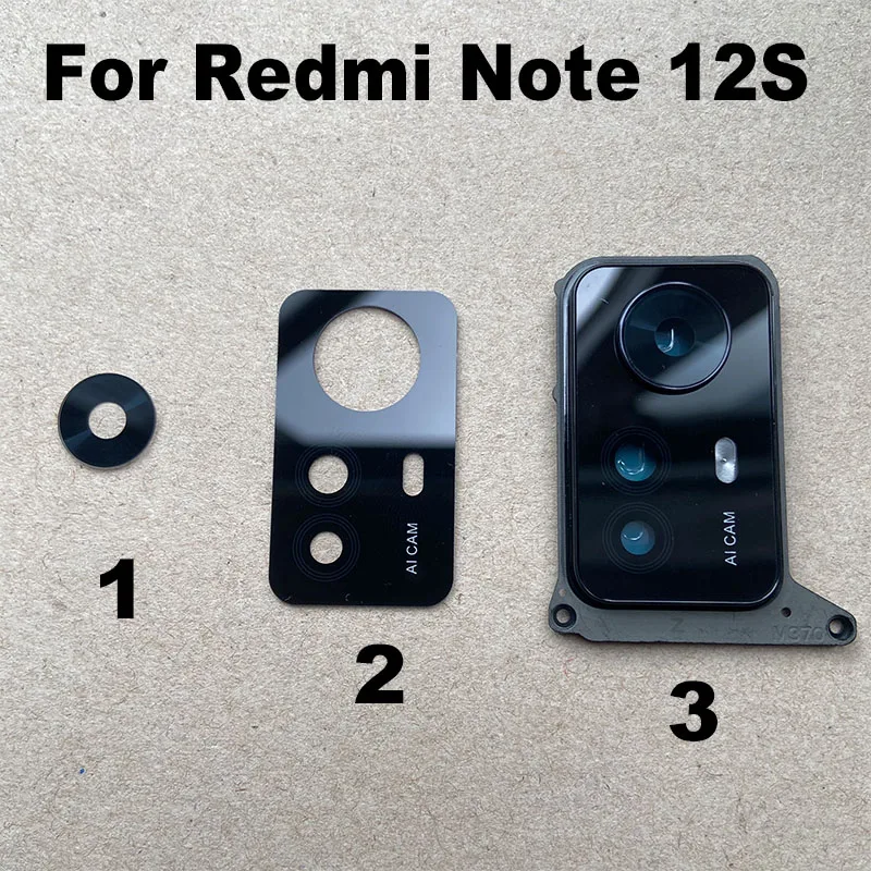 

Стеклянная задняя крышка для объектива камеры Xiaomi Redmi Note 12S, 1 шт.