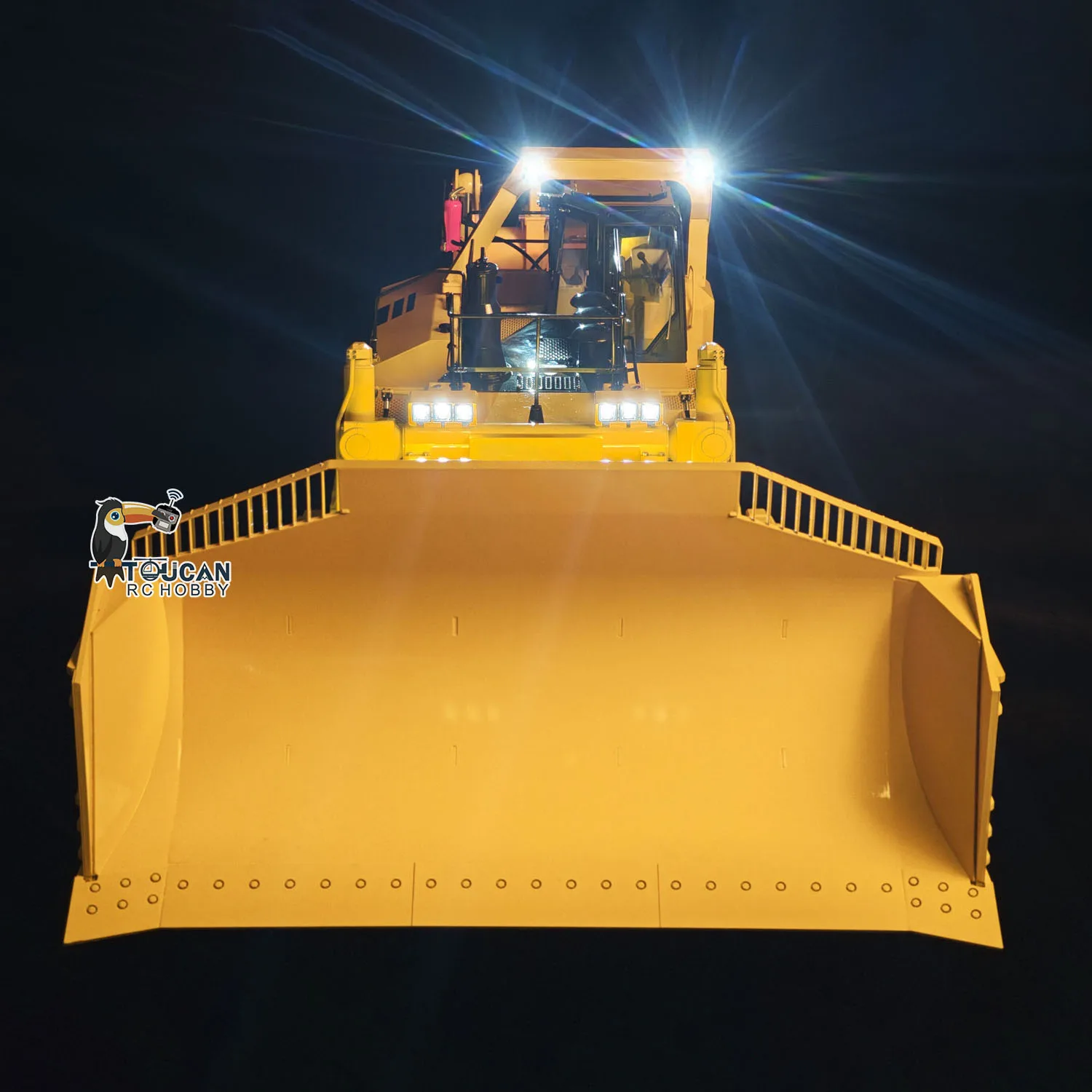 JDM 575 1/14 RC Hydraulic Bulldozer Heavy Duty Metal Dozer Truck Frsky X14 Remote Control Sound Light System RC Toy Model Gift 2